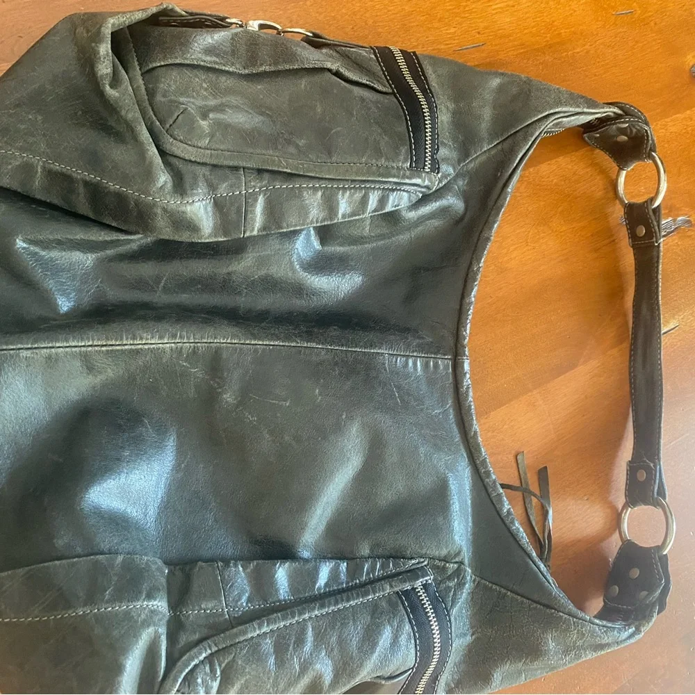 Olive Green Hobo Shoulder Bag - Picture 3 of 8